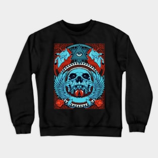 skull with horse and wings Crewneck Sweatshirt